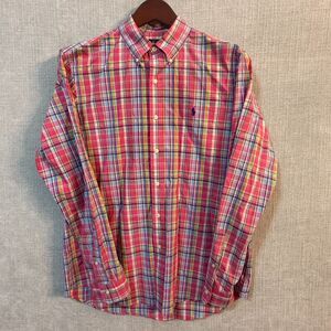 Polo Ralph Lauren Men's Plaid Button-Down Shirt Long Sleeve, Classic Fit, Large